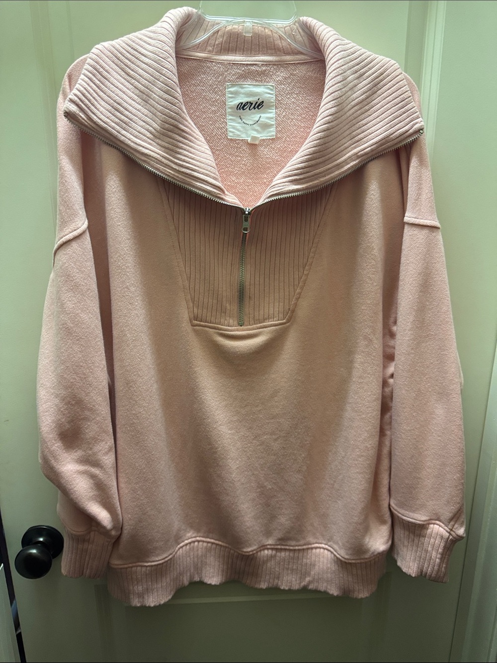 aerie Light Pink Half-Zip Pullover